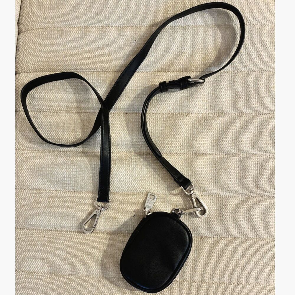 Steve Madden Black Airpods Case with Crossbody Strap